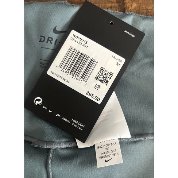 Nike One Tight Performance Leggings, Color Blue Green, Women Plus Size 3X - Picture 8 of 13